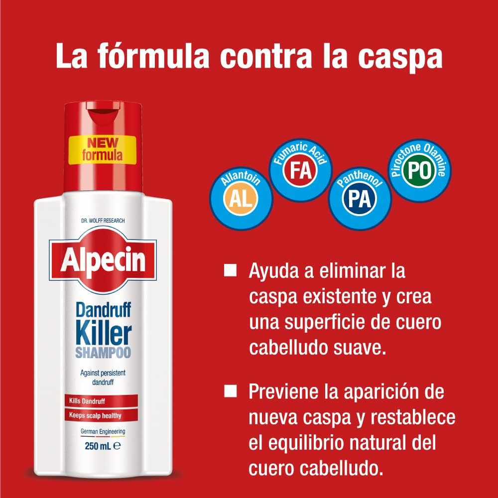 Shampoo Alpecin Dandruff Killer 250ml Unisex - Elimina y Previene la Caspa