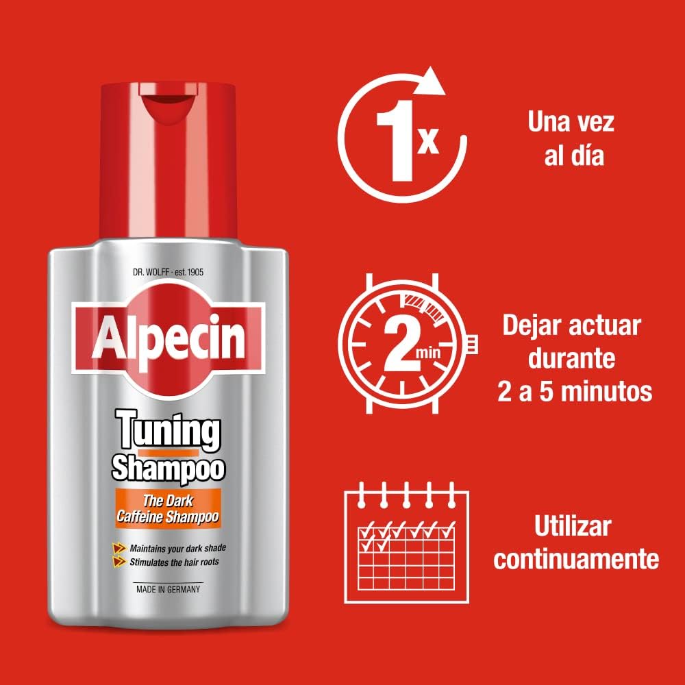 Kit Alpecin Anticanas (Shampoo + Tónico) Unisex - Canas y Caída del Cabello