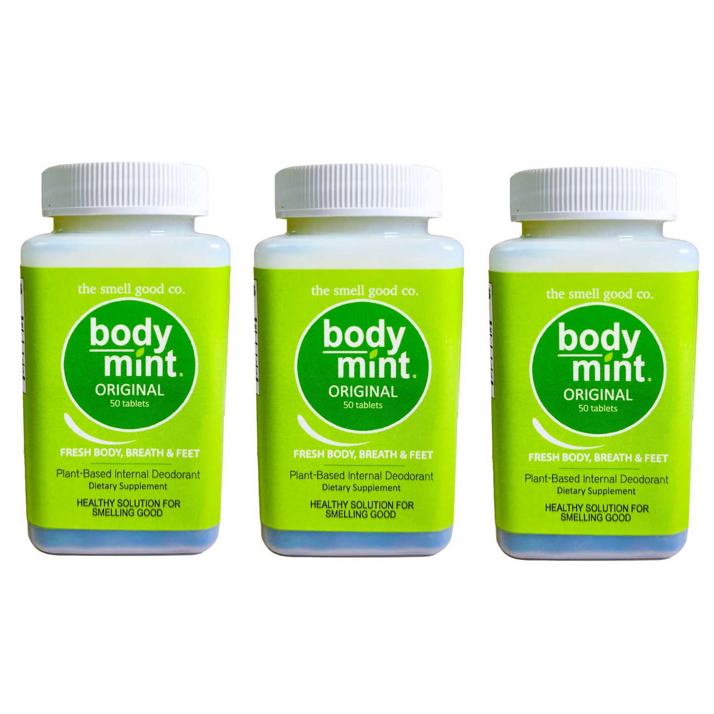 Desodorante Interno Body Mint Original Triple Pack - Previene el Mal Olor Corporal (Bromhidrosis) y Mal Aliento (Halitosis)