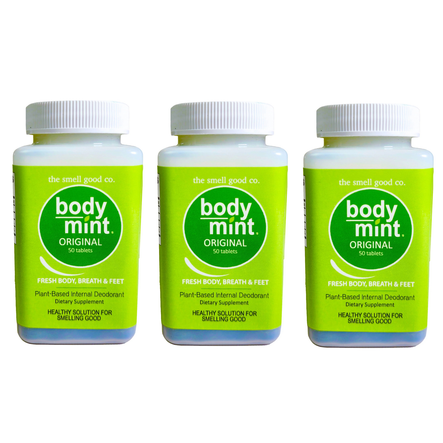 Desodorante Interno Body Mint Original Triple Pack - Previene el Mal Olor Corporal (bromhidrosis) y Mal Aliento (halitosis)