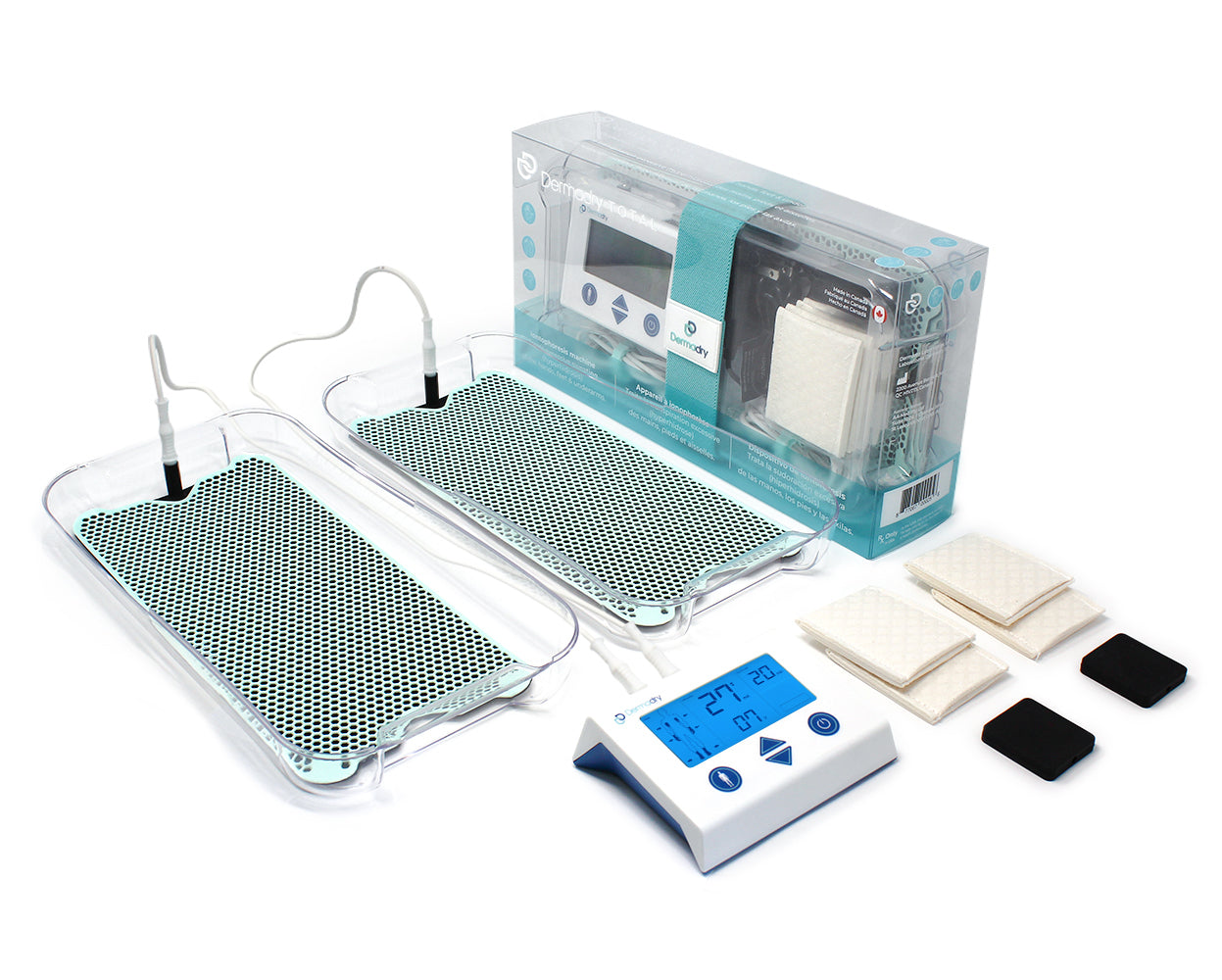Dispositivo de Iontoforesis Dermadry Total - Para la Sudoración Excesiva de Manos, Pies y Axilas