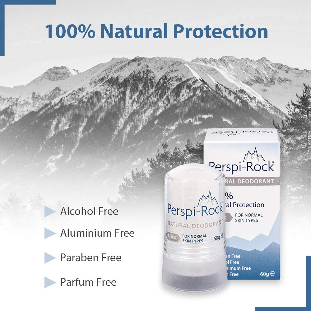 Desodorante Natural Perspi-Rock Barra 60g Unisex - 100% Libre de Químicos / 24 Horas de Protección